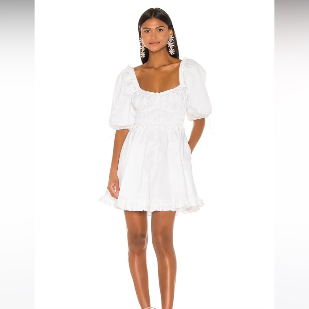 For Love & Lemons Jackson Mini Dress in ivory NWT